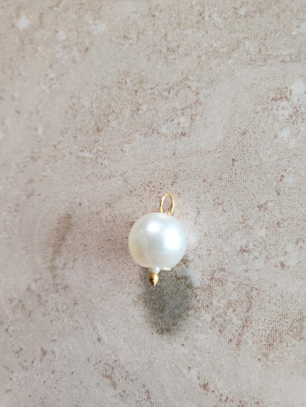 Gold and White Fresh-water Pearl Drop Pendant - Classic Women’s Jewelry